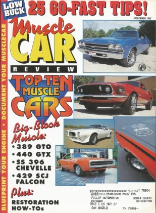 MUSCLE CAR REVIEW 1992 NOV - RARE 429SCJ, DAYTONA, GS*